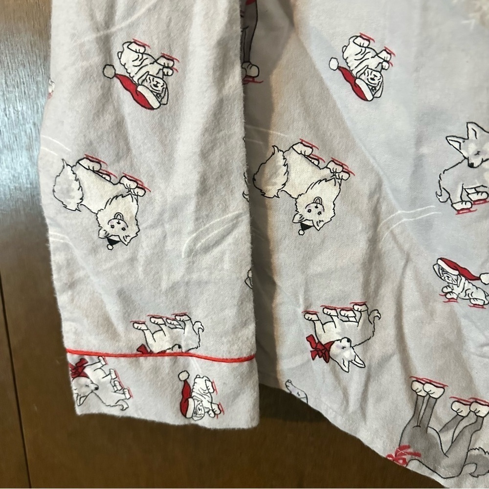 La Vie en Rose Christmas Dogs Winter Snow Gray Pajama Set Cotton Fleece Sz S - Picture 11 of 16